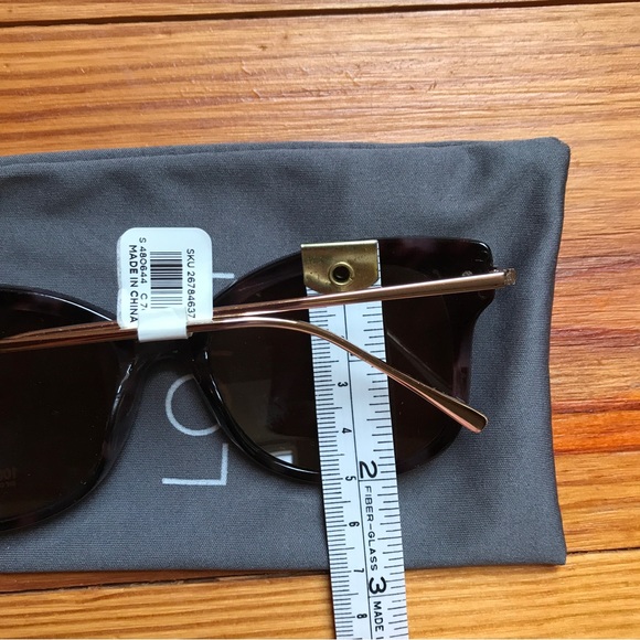 Loft Brown Tortoiseshell Gold Sunglasses, NWT, 6” - Picture 11 of 14